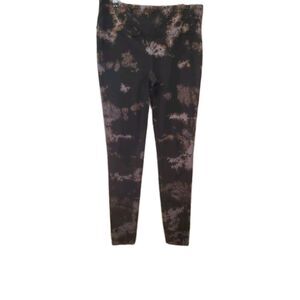 Soft Surroundings Women's Full Length Tie Dye Leggings Size XS Black Brown